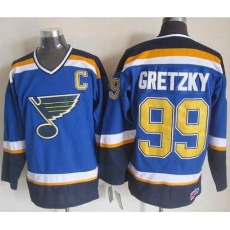 Blues #99 Wayne Gretzky Light Blue CCM Throwback Stitched NHL Jersey
